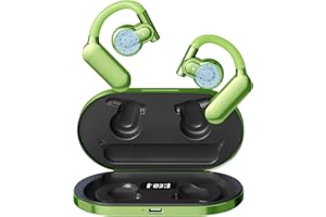 SYLVANSPARKKITCHEN AI Language Translation Earbuds Wireless Bluetooth Translator Earbuds Supporting 134 Languages, Real-Time Translation for iOS Android 3-in-1 Music Experience (QH009 Fluorescent Green)