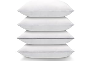 Nctoberows Bed Pillows for Sleeping Standard Size Set of 4, Luxury Hotel Quality Cooling Pillows, Super Soft Down Alternative Fill for Side Back and Stomach Sleepers