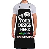 Custom Apron For Men Women with Your Text Logo Image Personalized Chef & Grilling Aprons 1-100 PCS For Gifts