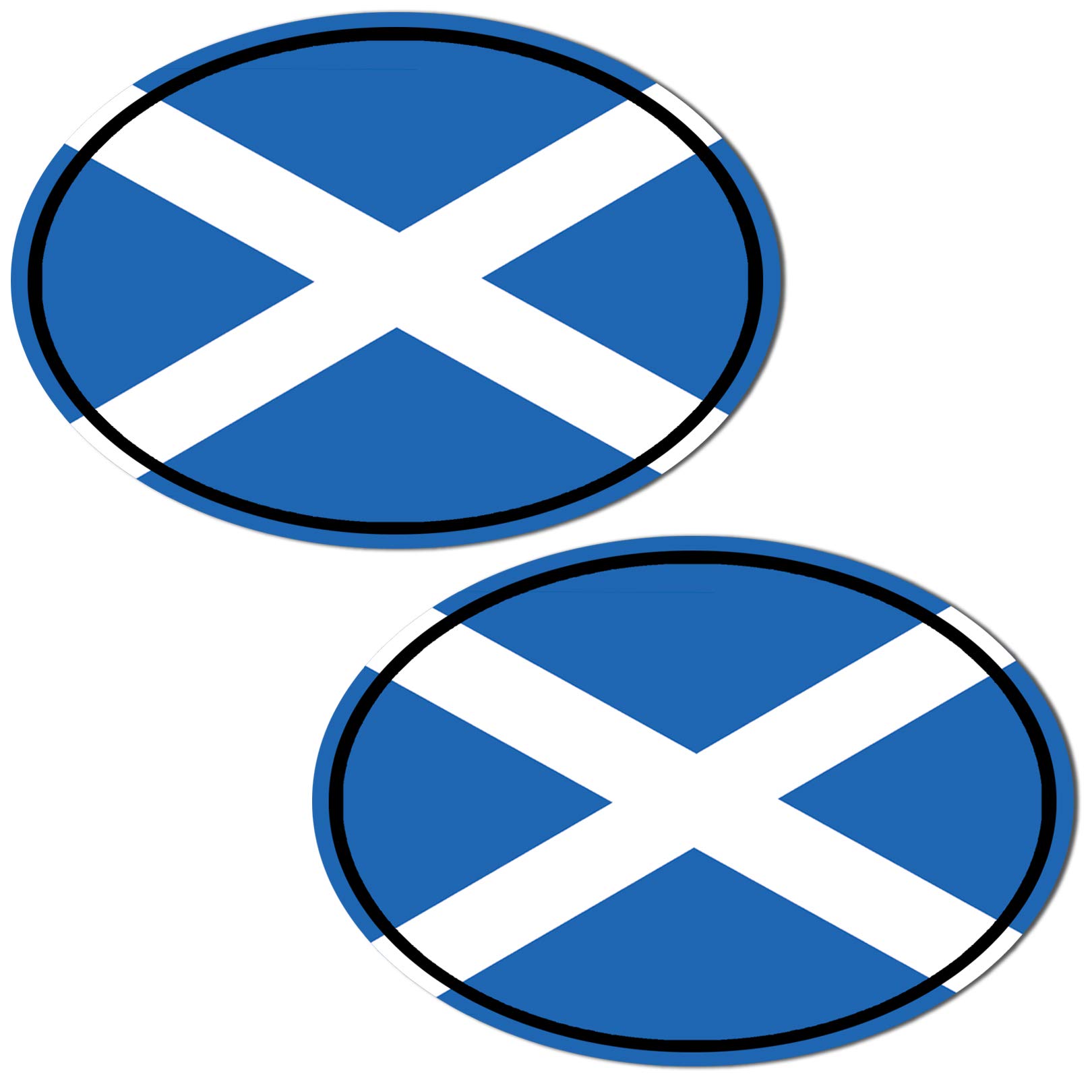 Biomar Labs® 2 x Vinyl Stickers Decals Oval Scotland National Scotish Flag Car Motorcycle Helmet B 211