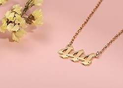 Tavuala Angel Number Necklace For Women, 18K Gold