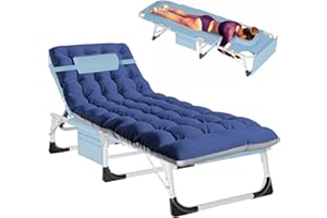 Barbella Heavy Duty Tanning Chair Lounge Chair, Folding Beach Lounger with Face Arm Hole, Adjustable 5-Position Patio Chaise Lounges for Patio, Poolside, Lawn Outside Sunbathing