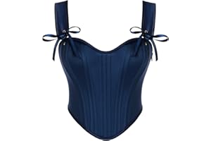 Scarlet Darkness Corset Tops for Women Vintage Renaissance Sweetheart Fishboned Bustier Tops