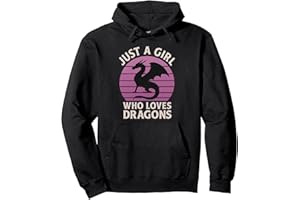 RUJUNMAN Just a Girl Who Loves Dragons Silhouette Fantasy Art Design Pullover Hoodie