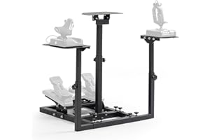 Gazzyt Flight Racing Simulator Cockpit Wheel Stand Fit for Logitech/Thrustmaster/Hotas Warthog G27 X52 X56, Sim Flight Stand 