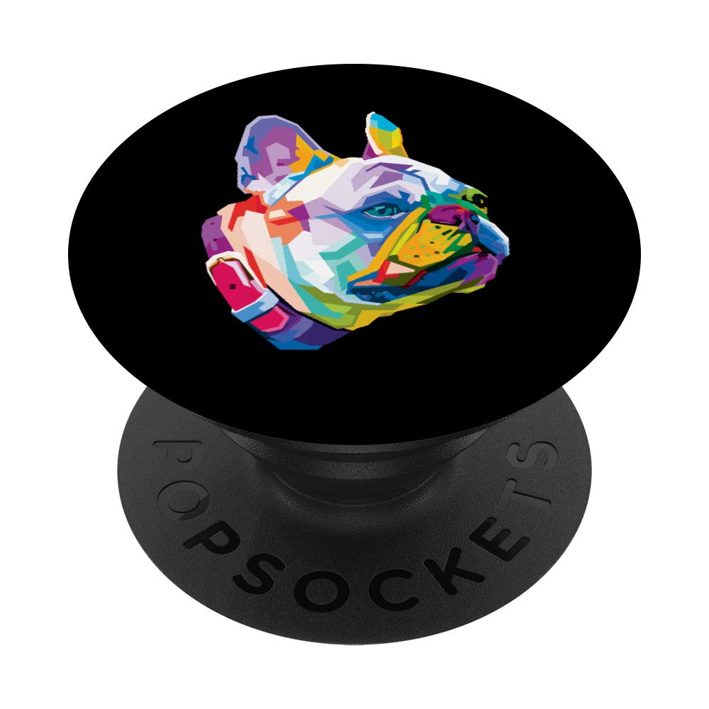 Colorful French bulldog Cute Geometric Dog pop art syle PopSockets Grip and Stand for Phones and Tablets