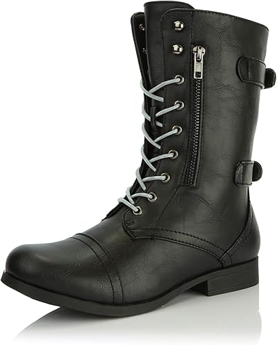 strap combat boots