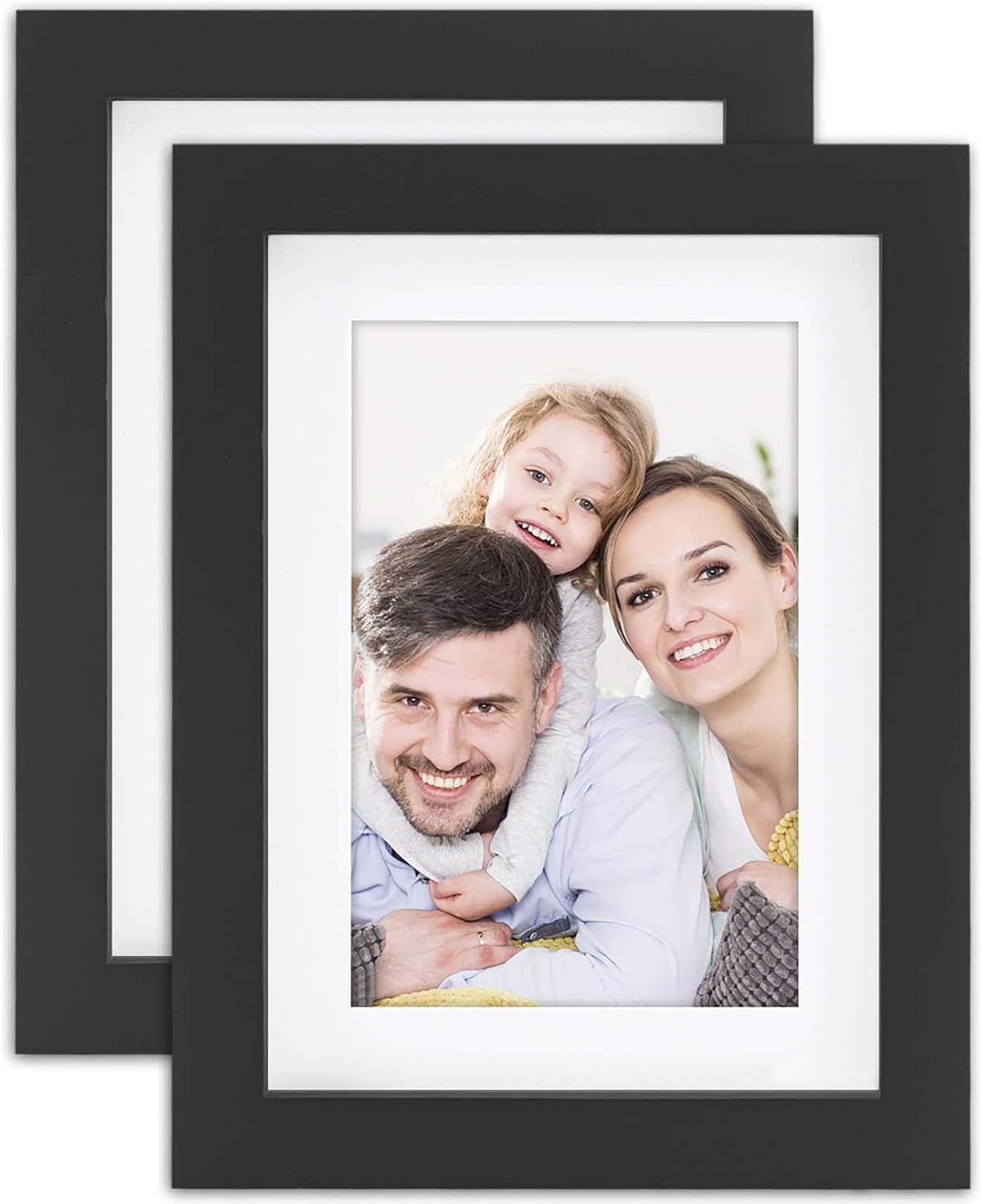 Photo Albums, Frames & Accessories - Picture Frames 5x7 Black 2 Pack Nature Solid Wood for Wall Mounting and Tabletop Display