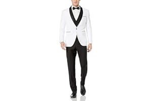 Adam Baker Men's 100% Wool Modern Fit Single Breasted Three Piece Tuxedo - Colors