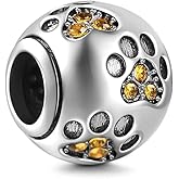 Dog Paw Print Charm 925 Sterling Silver Footprint Charm Animal Charm Pet Charm for Pandora Bracelet