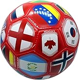 Tripact Inc 2026 World Cup World Flag Training Outdoor Soccer Ball – Size 5 – Red