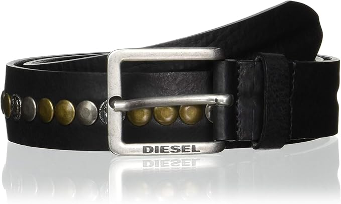 Amazon ディーゼル Diesel メンズ リベットディテール ベルト Xp0762 80 ブラック T8013 ベルト 通販