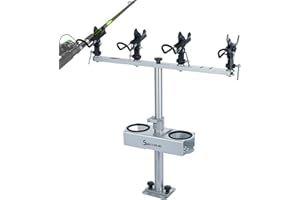 Spirrelab Spider Fishing Rod Holders for Boat, Aluminum Crappie Fishing Pole Mount, Adjustable Height & Angle, Boat Rod Rack for Spider Rigging