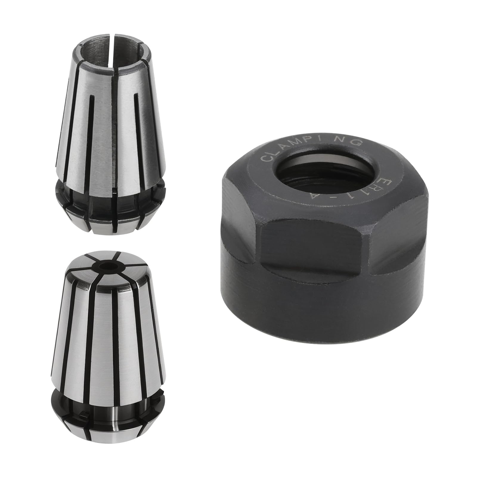 Create idea 1Sets ER11 Spring Collet Nut Set ER11 1/4 Inch Collet 1/8 Inch Collet with ER11 Clamping Nut Suitable for CNC Engraving Mechine Lathe Milling Tool