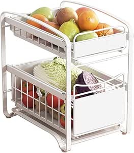 Cajón Organizador de Cesta de gabinete Deslizante de 2 Niveles