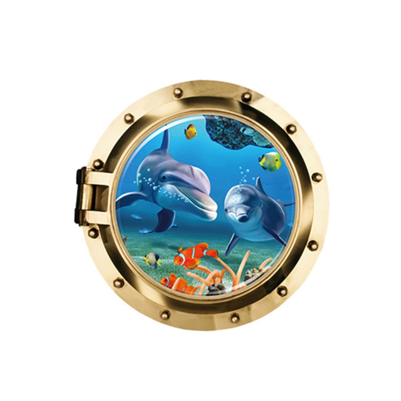 TOYANDONA Wall Patch Ocean Wall Decals Animal Wall Decals Ocean Fish Window View Porthole s Under The Stickers Fish Wall Decor Applique