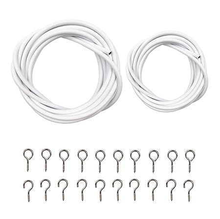 Bluexp 2m 3m Net Cord Cable White Curtain Wire With 10 Eyes And 10