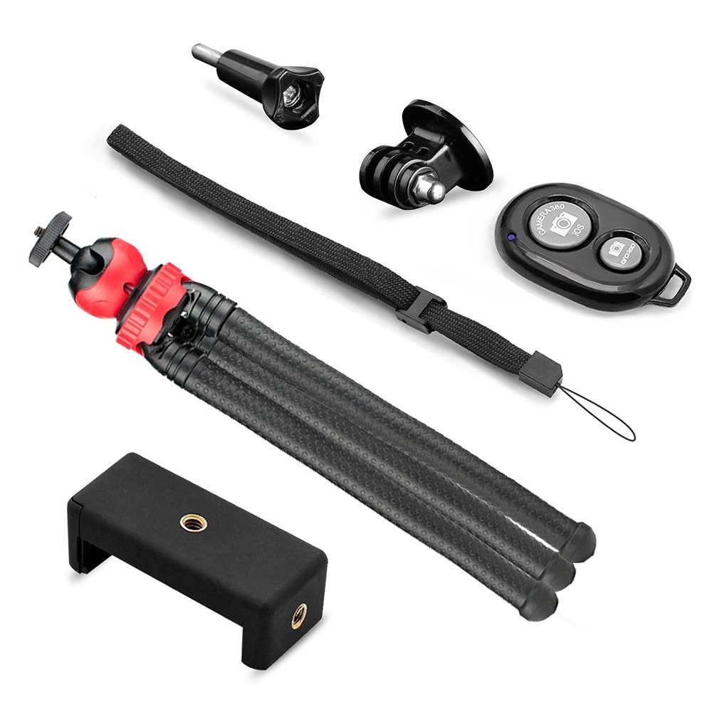 ZIMAIC Handy Stativ, Smartphone Stativ, Kamera Ständer, Flexibel Leicht Tripod mit Bluetooth Fernbedienung,Telefonhalterung Accessory, Kamera Accessory, Für Eine Vielzahl von Smartphone, Sport Kamera