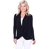 Popana Womens Casual Long Sleeve Criss Cross Fall Cardigan Plus Size Made in USA