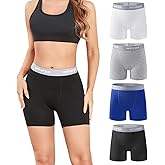 wirarpa Women's Boxer Briefs Cotton Underwear Anti Chafing Boy Shorts Panties 5.5" Inseam 4 Pack
