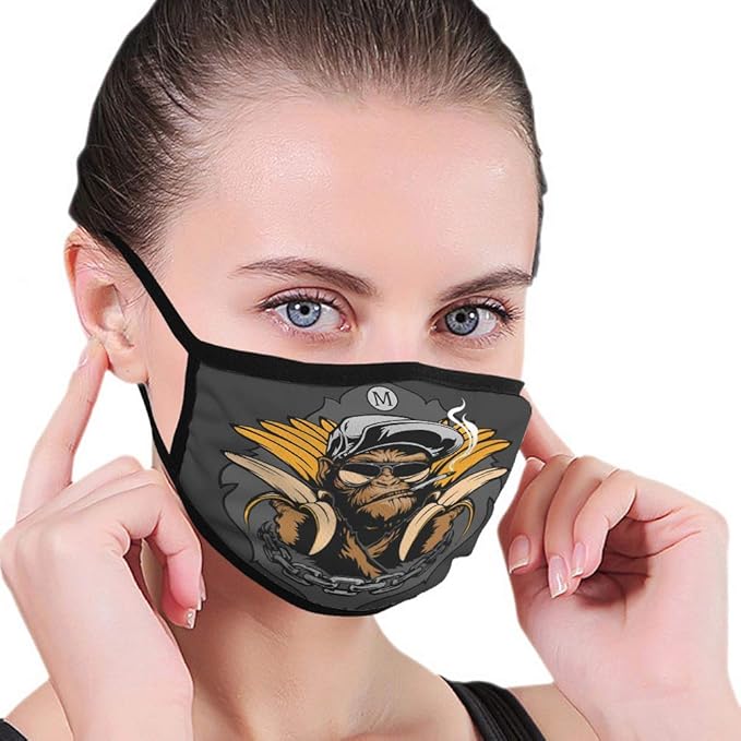 Amazon NYNELSONG Mouth Face Covers Monkey Bananas Psychedelic 