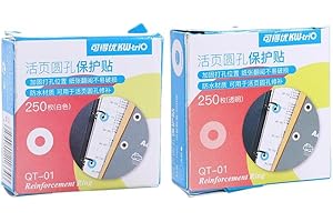 KOPIDA 500pcs Hole Reinforcement Stickers Labels - 0.2" Diameter Hole Punch Reinforcement Labels, Self-Adhesive Reinforcement Ring Labels for Repairing Punched Holes, Clear and White