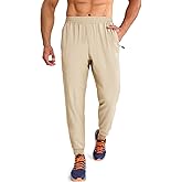 MIER Men's Athletic Running Pants Lightweight Workout Gym Joggers Dry Fit Track Active Sweatpants with Zipper Pockets