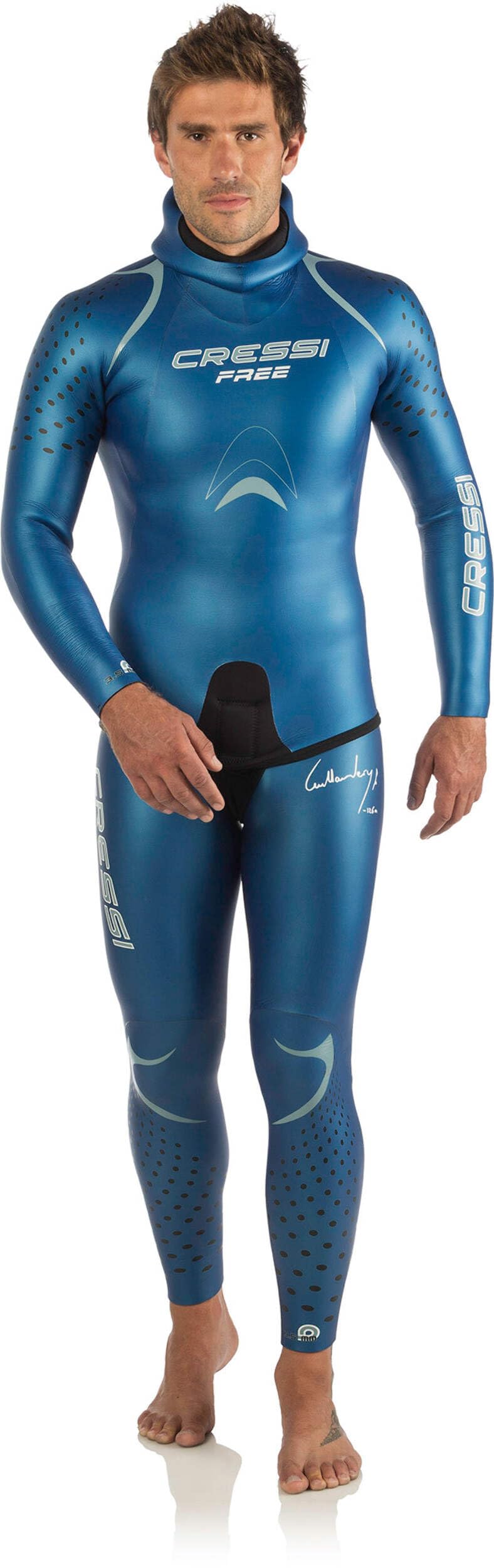 Cressi Men's Man Wetsuit, Blue Metallized, X-Large/Size 5
