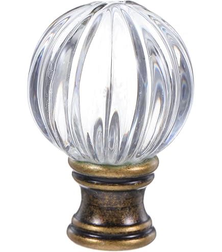 Bronze Metal Lamp Finial Set – 2 Finials + 2 Caps, Double Thread For 1/8 IP & 1/4-27 Harps – Perfect For Desk & Floor Lamps