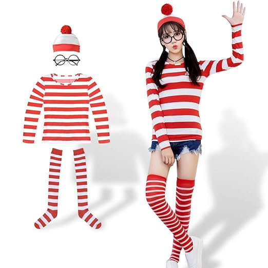 Amazon ハロウィン 仮装 大人 レディース コスプレ ウォーリーを探せ