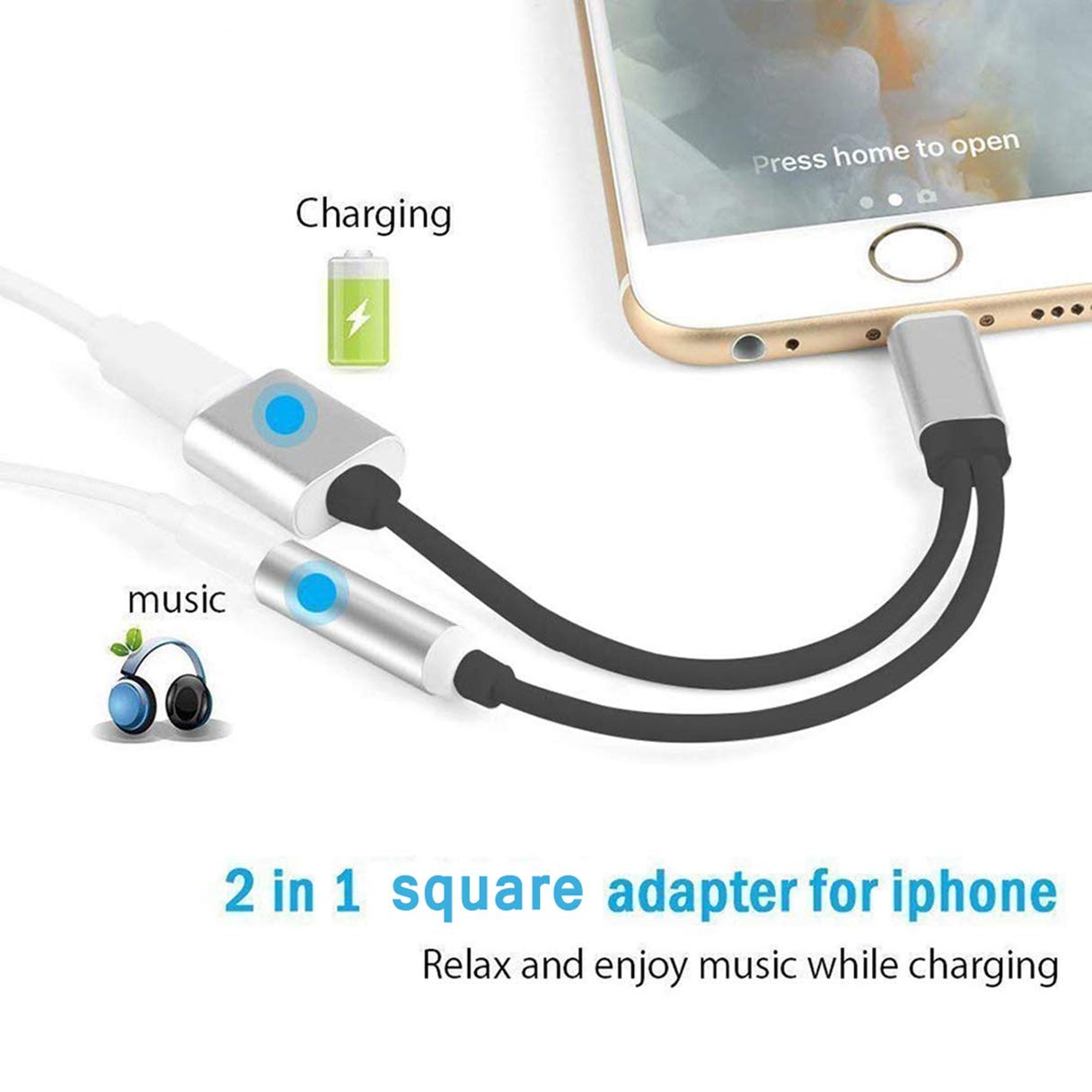 Weiß Kopfhörer Adapter für iPhone 7 Aux Adapter 3,5mm ...