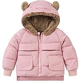 TUONROAD Baby Girls Coats for 6 Months-5 Years Toddlers Boy Winter Jacket Warm Bear Hooded Outdoor Coats Size 5