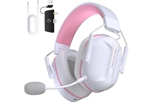 RYR Wireless Gaming Headset for Xbox Series X|S, Xbox One, PC, PS5/4, Mac, Mobile, Switch, 3D Surround Sound, Bluetooth 5.3, 60H Battery, Gaming Headphones with Detachable Noise Canceling Mic-Pink