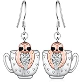 Sloth Earrings 925 Sterling Silver Sloth Dangle Earrings Animal Hypoallergenic Earrings Sloth Gifts for Women