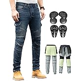 CTBQiTom Motorcycle Pants for Men with Protective Lining for Motocross Motorbike Dirt Bike Jeans CE Armored Riding Pants