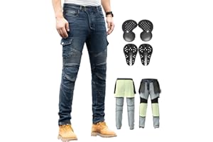 CTBQiTom Motorcycle Pants for Men with Protective Lining for Motocross Motorbike Dirt Bike Jeans CE Armored Riding Pants