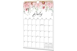 PIOOJK Aesthetic 2024-2025 Wall Calendar - Runs From July 2024 to June 2025, The Perfect 12 Months Modern Floral Hanging Calendar, Thick Paper, Perfect for Monthly Organizing & Planning, 10"×14.5"