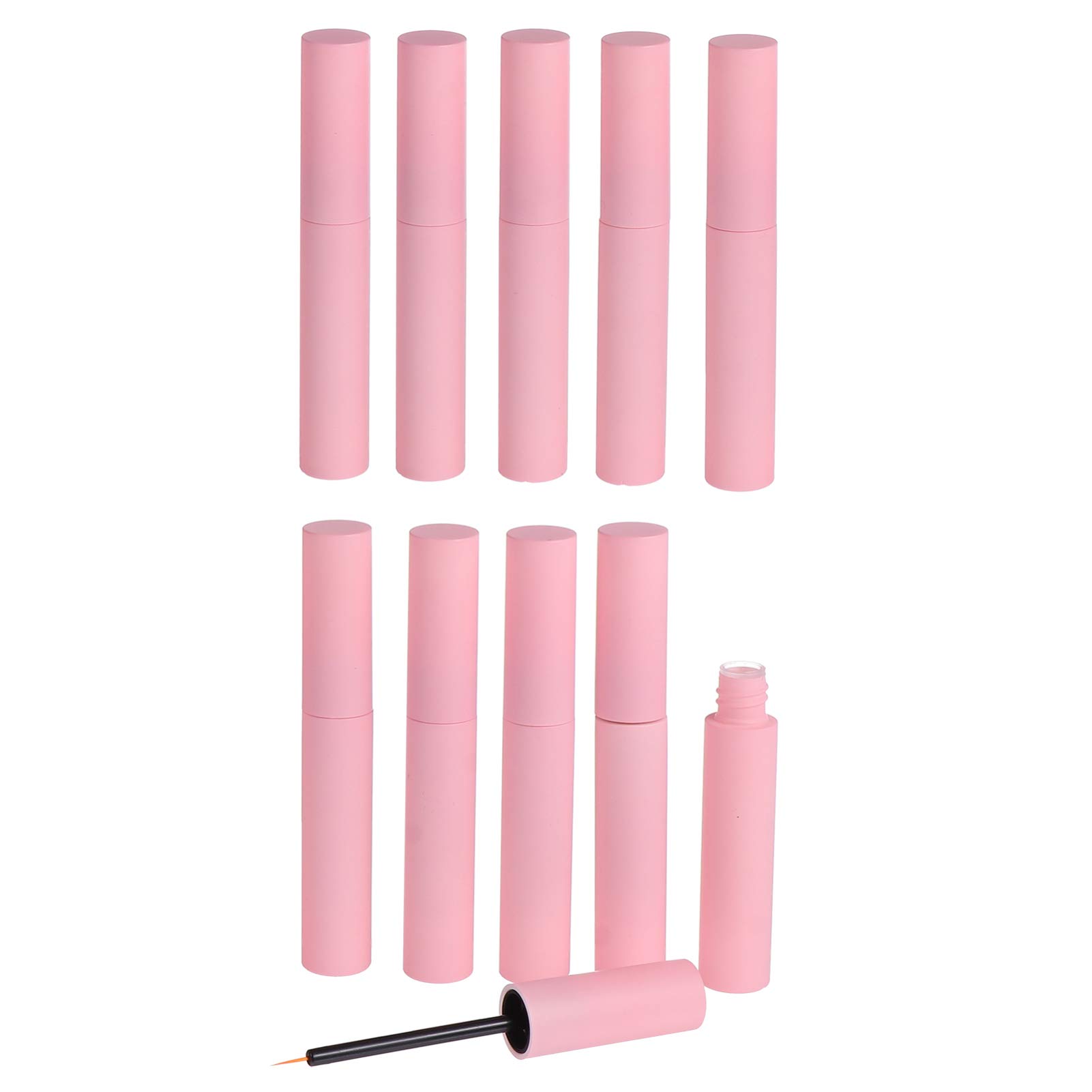 Lurrose 10pcs Plastic Empty Mascara Tubes with Eyelash Wand DIY Mascara Containers Cosmetic Sample Bottles (Pink)