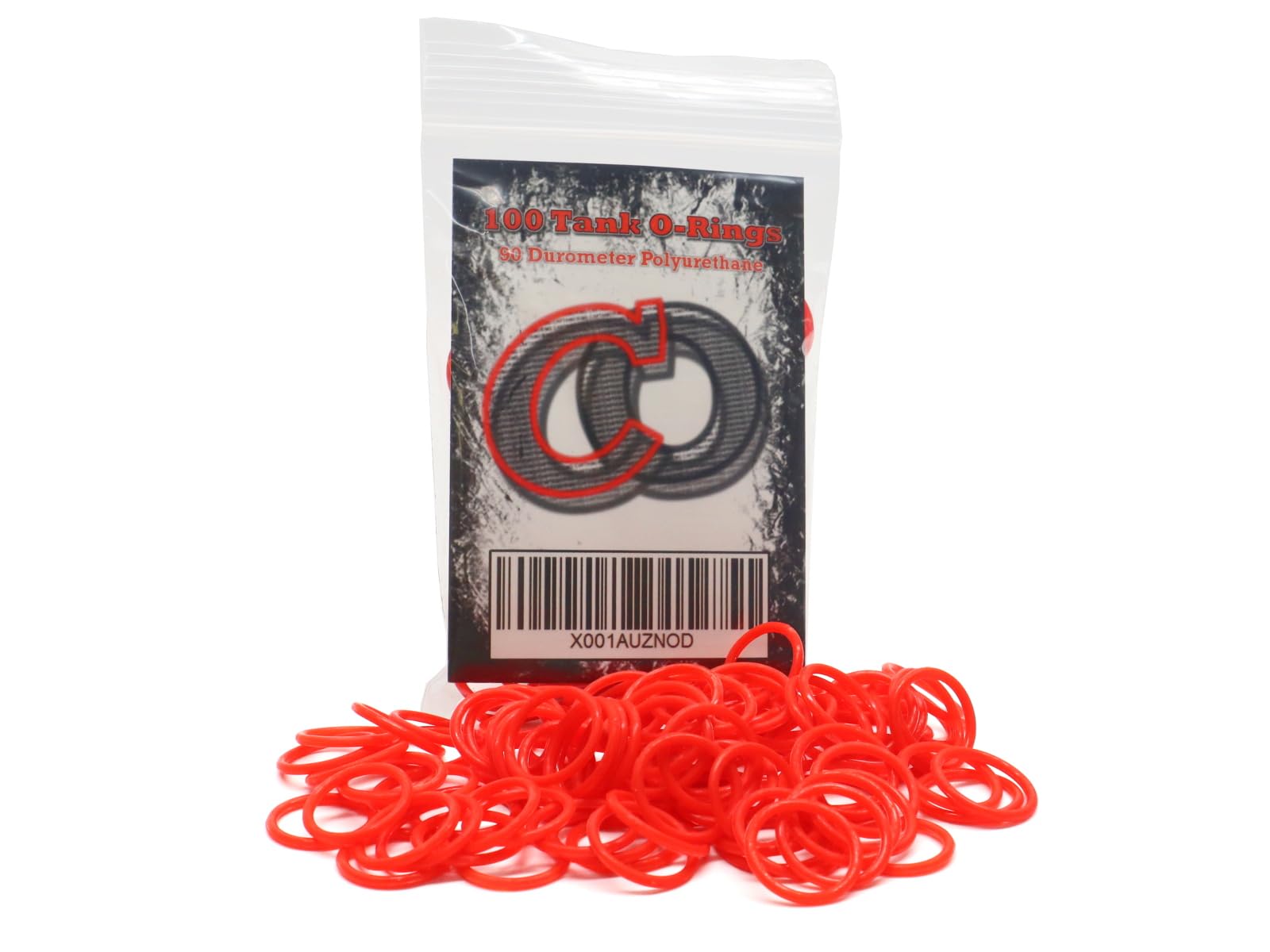 Photo 1 of 100 Polyurethane CO2 / HPA Tank O-Rings (90 Durometer) [RED] - Replacement Urethane orings for Paintball co2 / high Pressure air Tanks