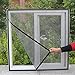 MAGZO Replacement Window Screens—Mesh Screen for Window DIY Adjustable Window Fiberglass Mesh Net with Sticky Hook & Loop (DIY Screen UP to 39