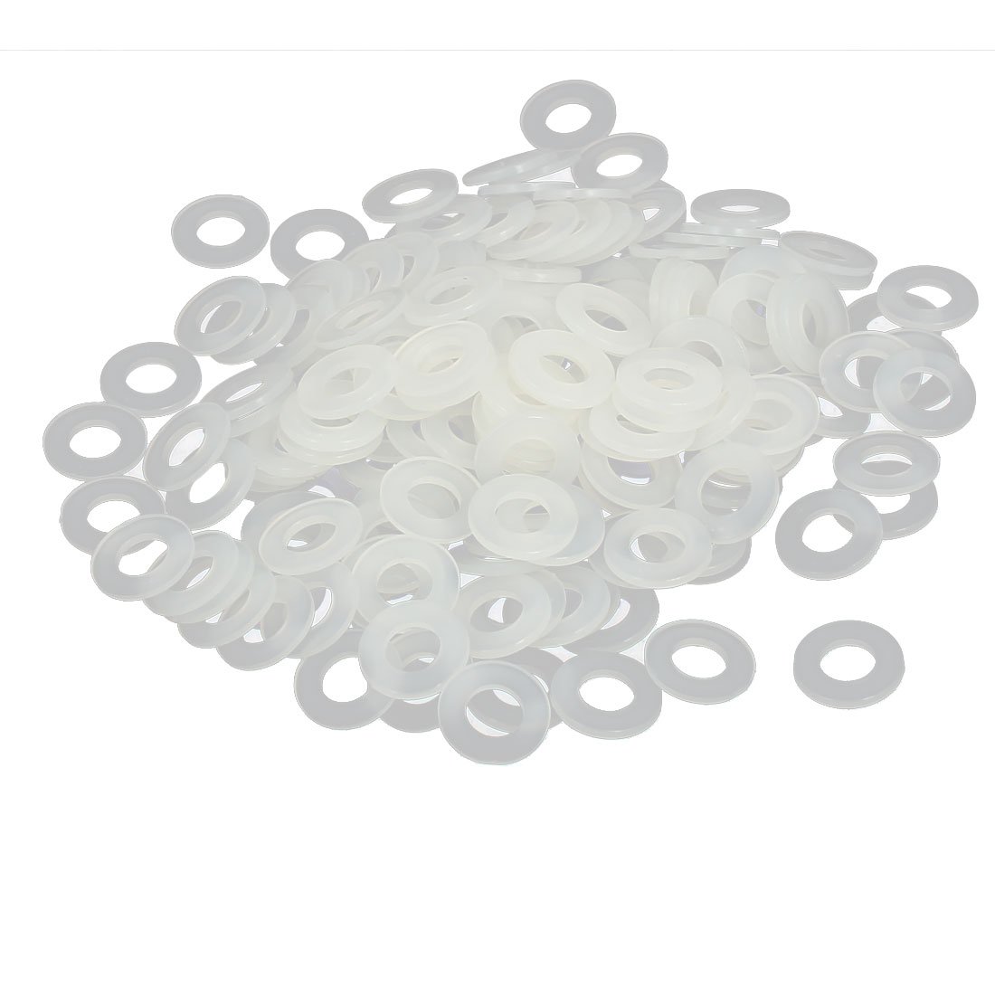 sourcingmap M5 x 10mm x 1mm Nylon Flat Insulating Washers Gaskets Spacers Fastener for Faucet Pipe Water Hose White 200PCS