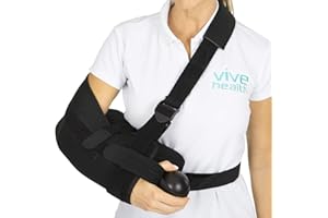 Vive Shoulder Abduction Sling - Immobilizer for Injury Support - Pain Relief Arm Pillow for Rotator Cuff, Sublexion, Surgery, Dislocated, Broken Arm - Brace Includes Pocket Strap, Stress Ball, Wedge
