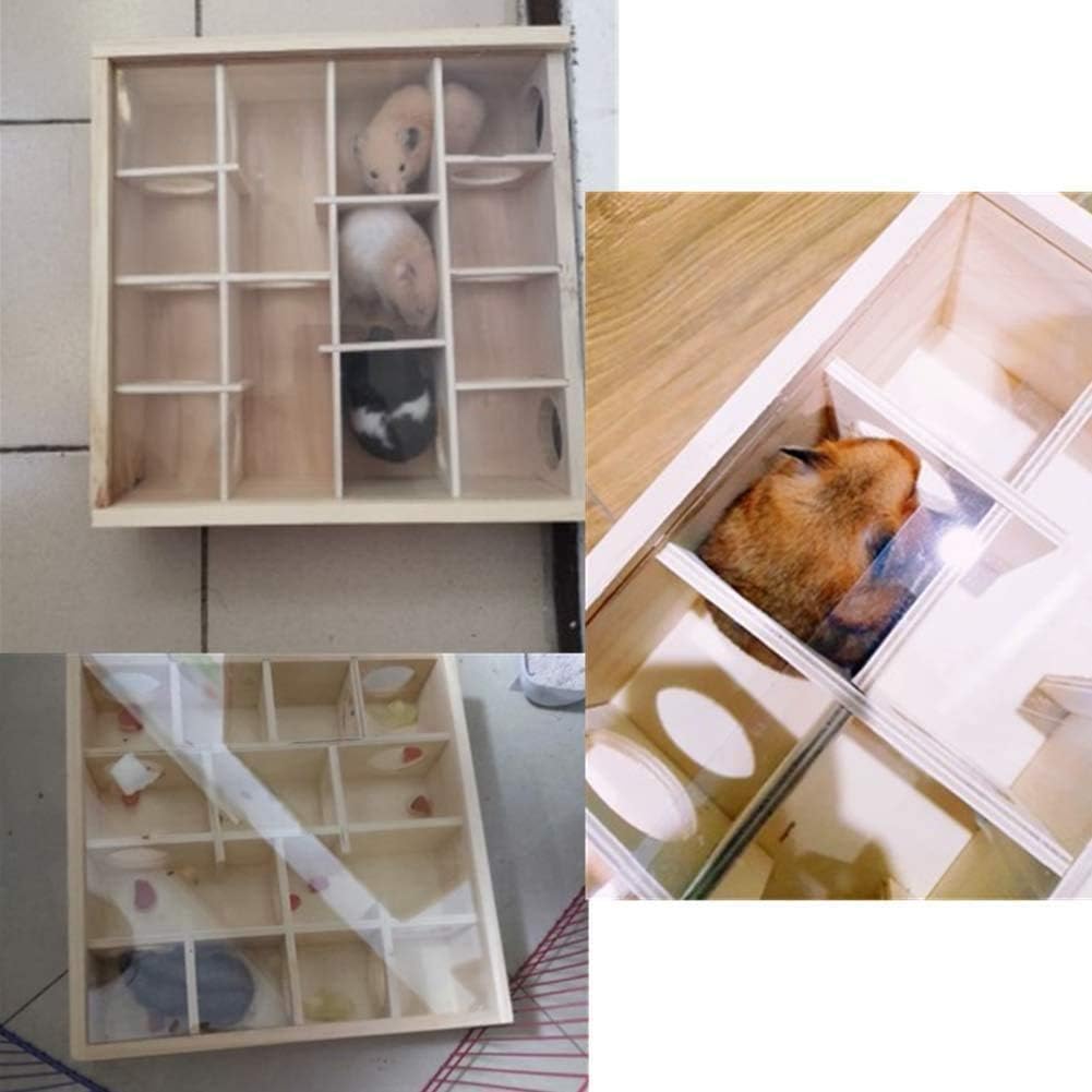 YANGWX Wooden Hamster Maze 2.0, Small Animal Tunnel Toy Labyrinth Dwarf with Cover - Image 5