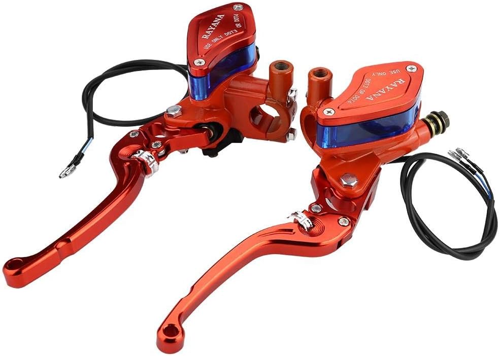 EBTOOLS CNC Brake Clutch 22mm Universal Motorcycle Brake Pump (Orange), red, default