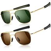 SUNGAIT Men's Military Style Polarized Pilot Aviator Sunglasses Bayonet Temples