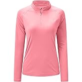 BASUDAM Women's Workout Shirts Quick Dry UPF 50+ Sun Protection Long Sleeve Quarter Zip Pullover Athletic T-Shirts