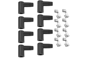 SHIBEIPARTS Spark Plug Coil Boot Terminal Kit 90 Degree HEI Distributor and Coil Boot Spark Plug Ignition Wire 6mm 7mm 8mm 9mm 10mm (8Pcs)