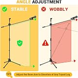 Ohuhu Microphone Stand Tripod with Boom and Clips Adjustable Lightweight view 4