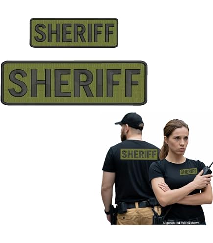Amazon.com: Sheriff Embroidery Patch 3X8 and 2X6 INCHES Hook OD