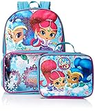 Nickelodeon Girls' Shimmer and Shine Backpack with Lunch Window Pocket, Blue